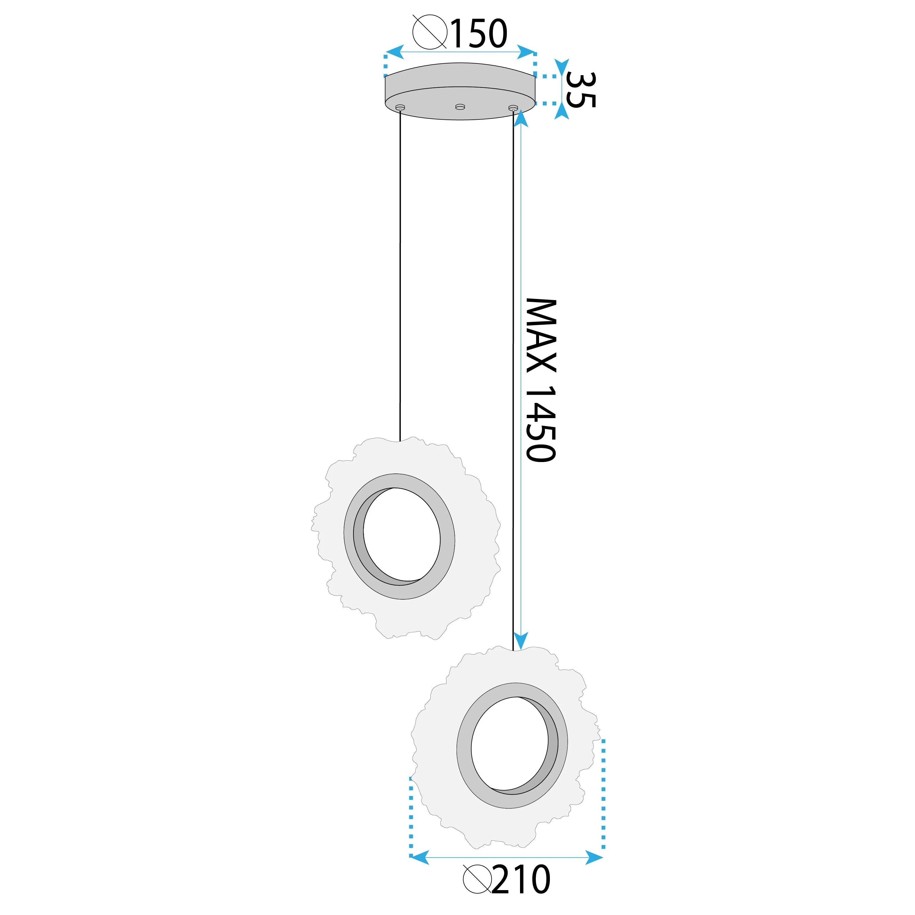 LAMPA SUFITOWA WISZĄCA LED LHJ103-2CP ZŁOTA 7