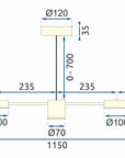 Lampa Sufitowa Wisząca LED APP929-5CP Złota 7