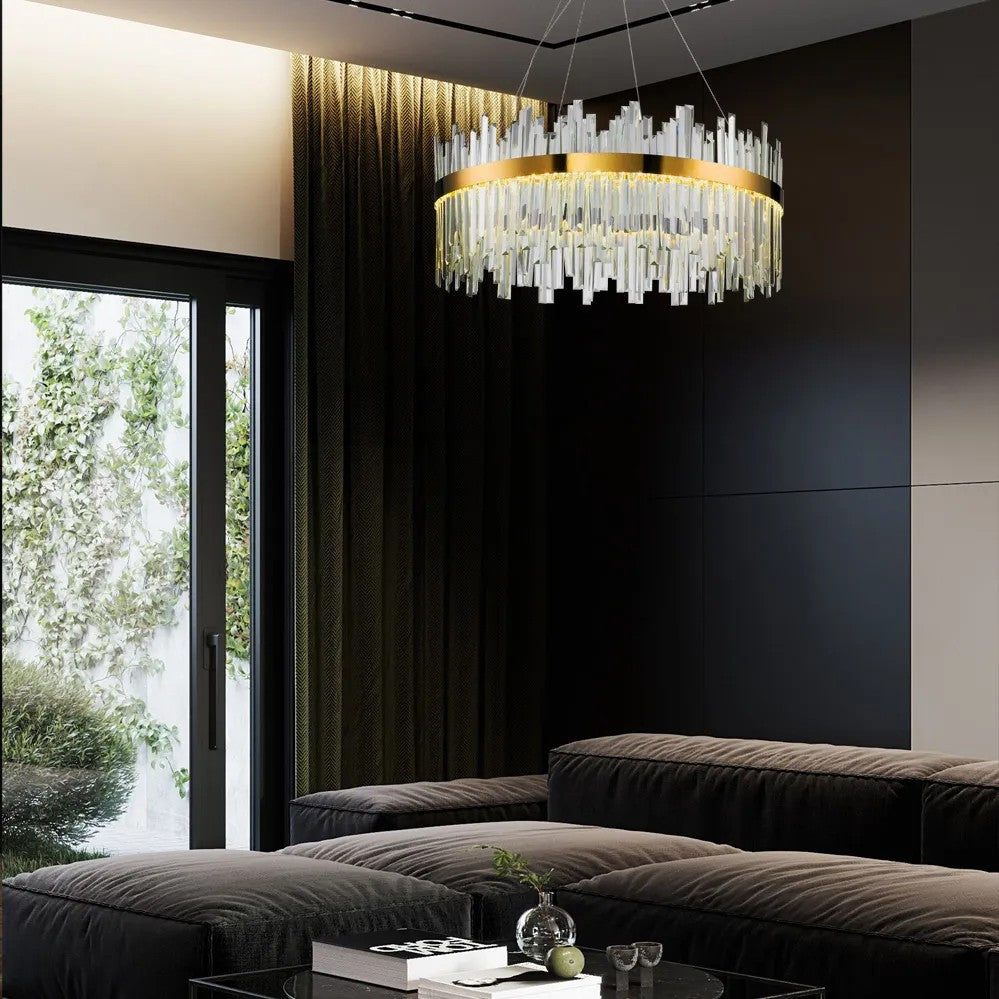 Lampa Sufitowa Kryształowa APP1515-CP60 Złota 7