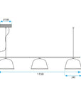 LAMPA SUFITOWA WISZĄCA APP1478-3CP BLACK 7