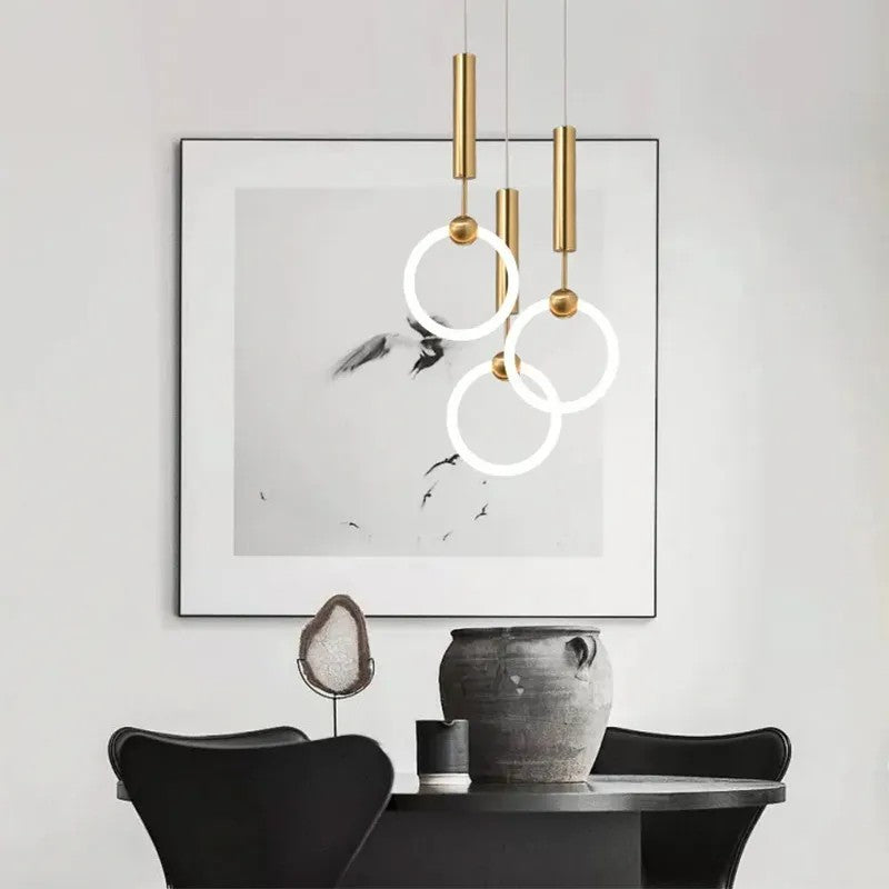 LAMPA WISZĄCA LED LHJ059-1CP Złota Szczotkowana 7