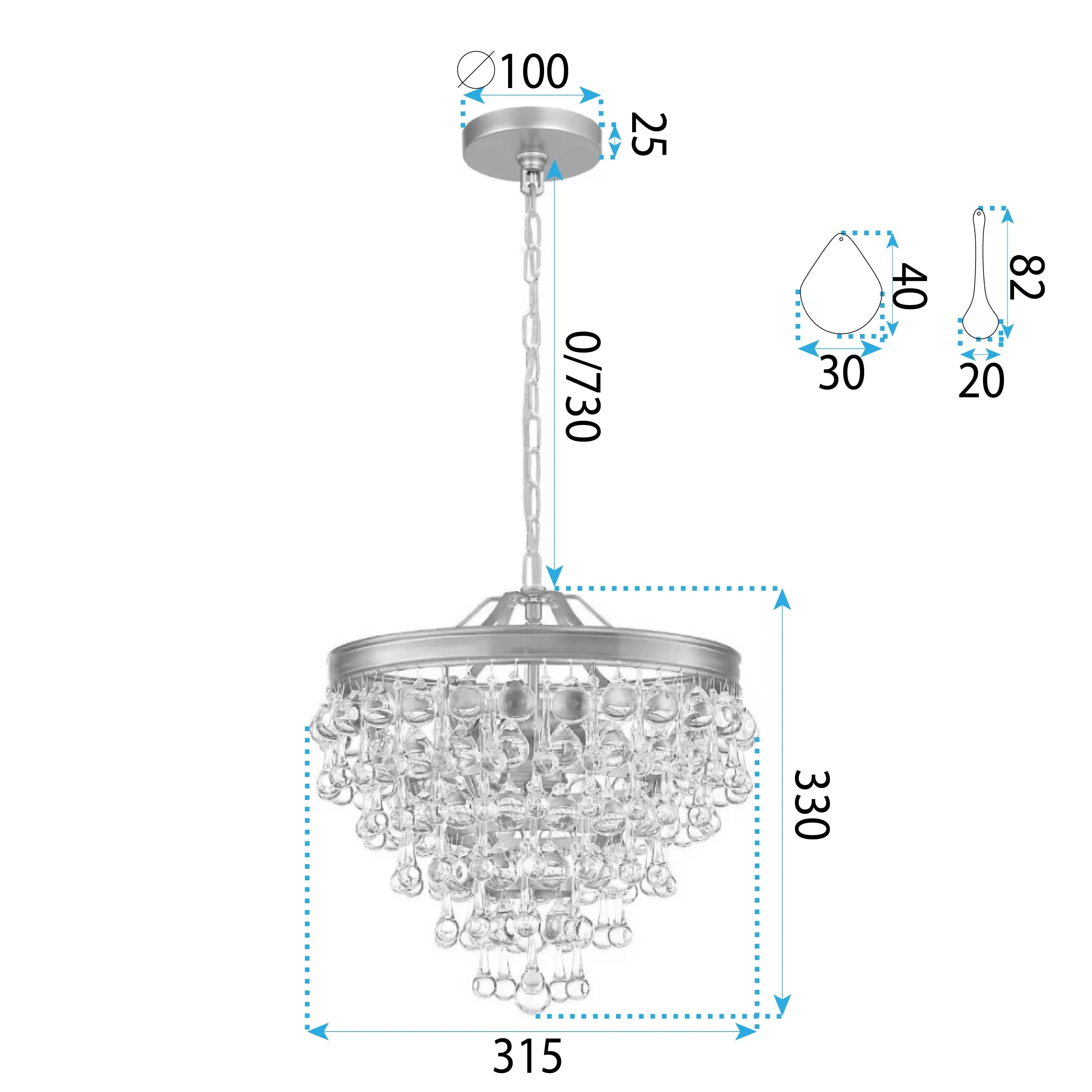 Lampa Kryształowa Wisząca APP1621-3CP Gold 7