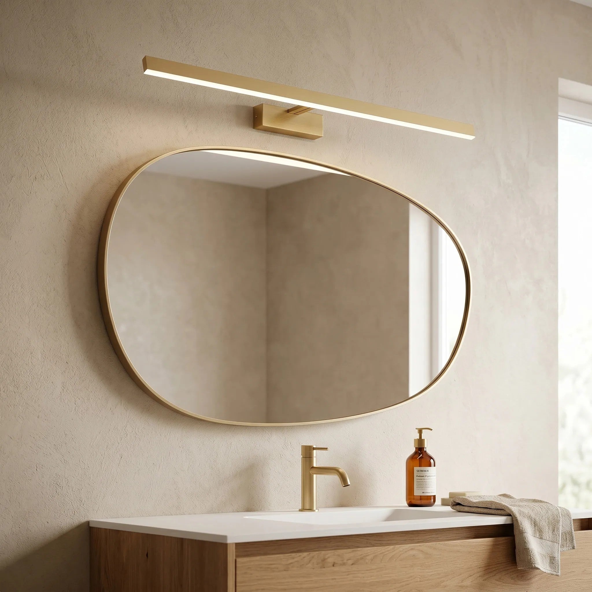 Kinkiet Łazienkowy LED SWE009-1W 73cm Złoto Szczotkowane 7