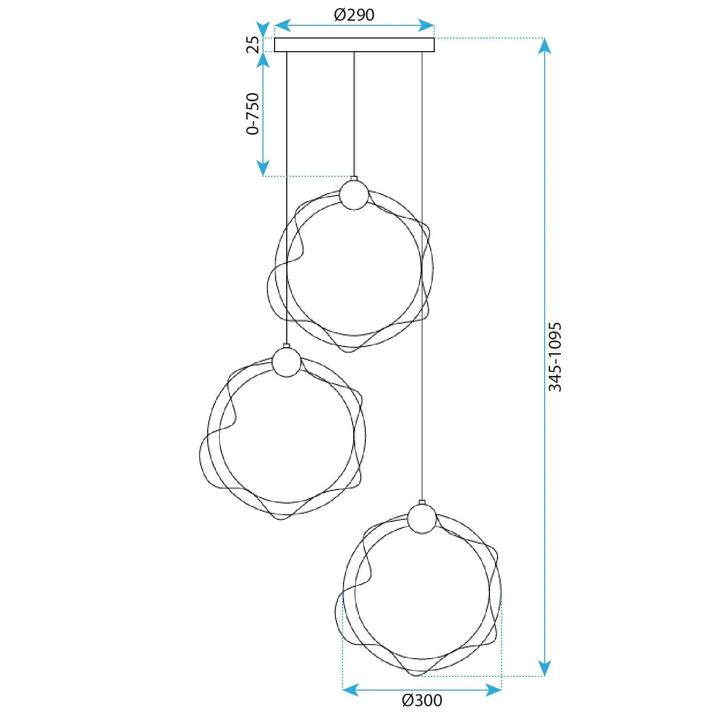 LAMPA WISZĄCA LED G012-3CPR ZŁOTA 7