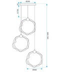 LAMPA WISZĄCA LED G012-3CPR ZŁOTA 7