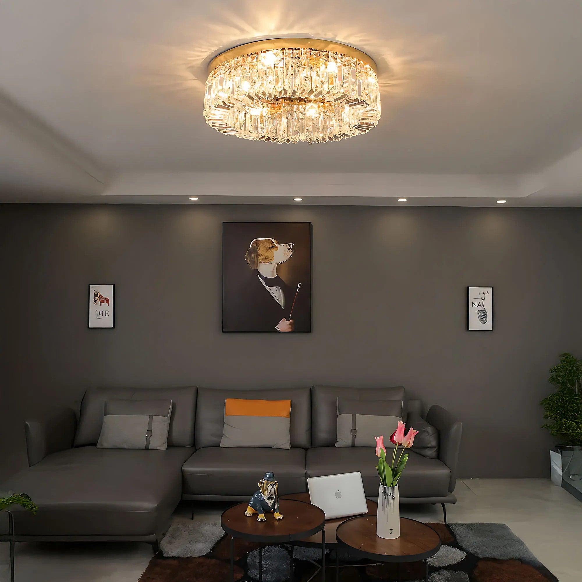 LAMPA KRYSZTAŁOWA PLAFON APP1728-6C 50 Cm ZŁOTA 7