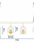 Lampa Wisząca APP1031-4CP Czarna 7