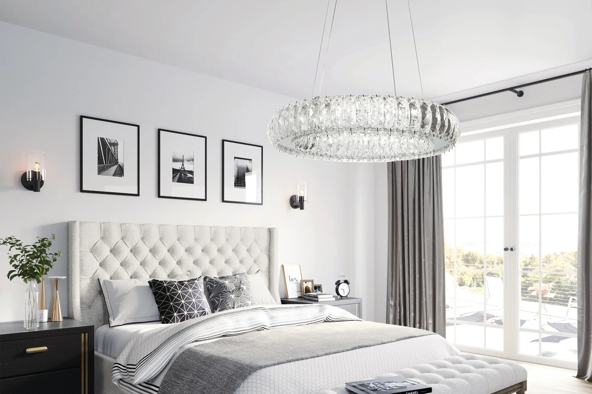 Kryształowa Lampa Sufitowa LED APP1040-CP + Pilot 7