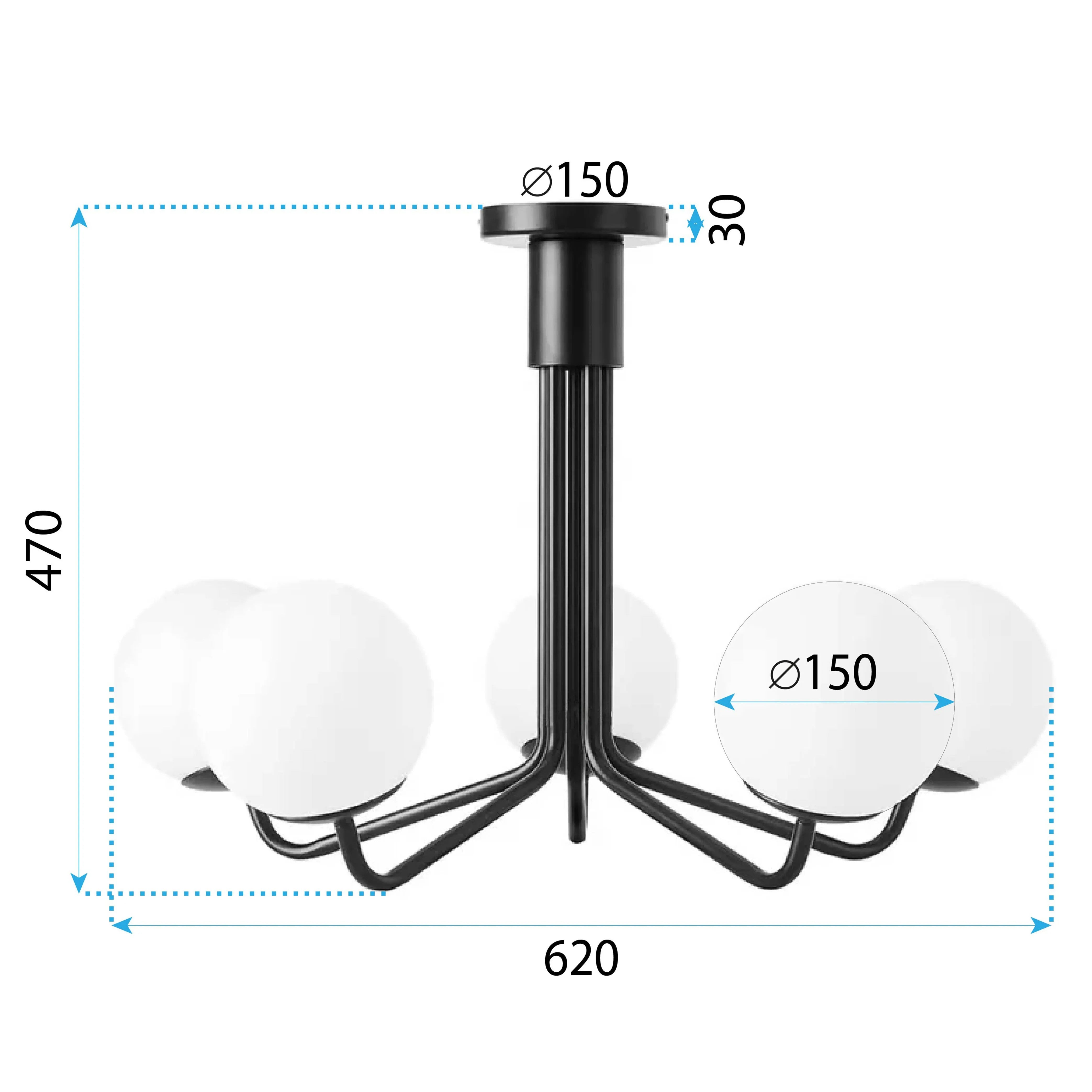 LAMPA WISZĄCA SUFITOWA CZARNA APP1578-5C 7
