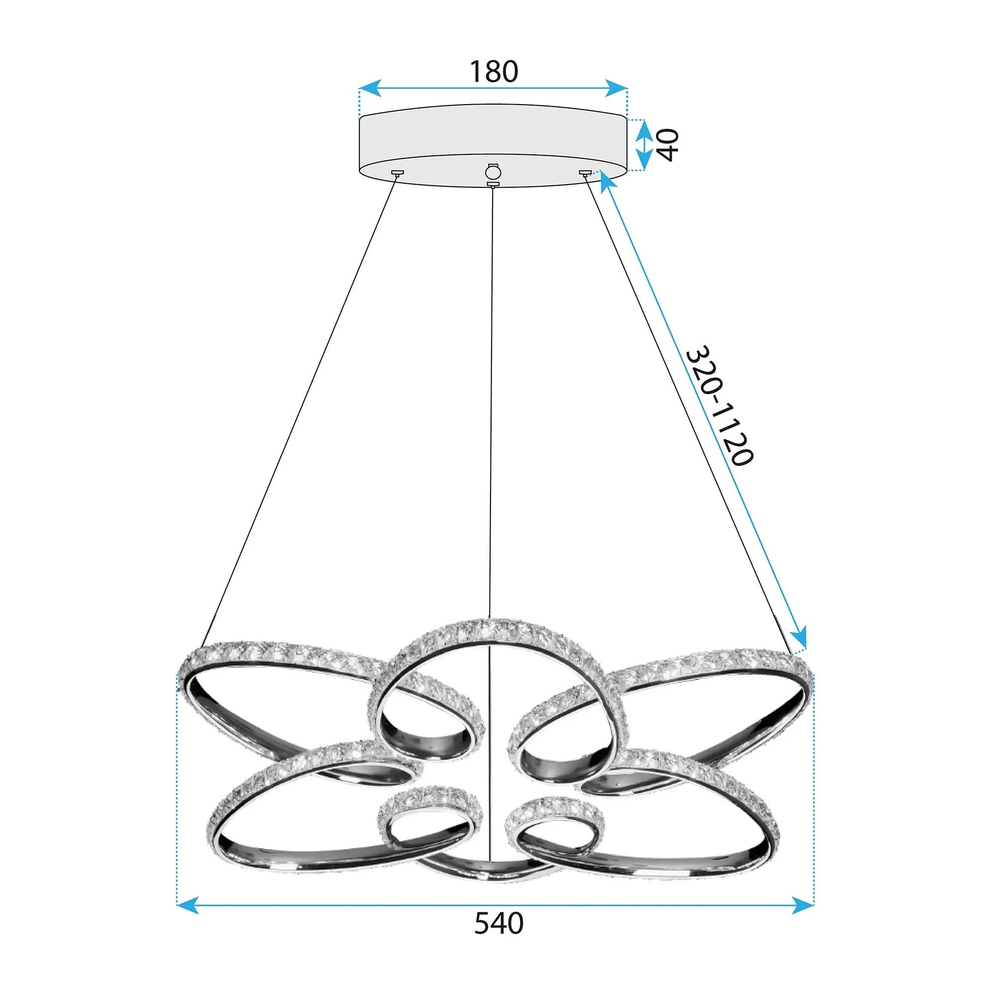 LAMPA WISZĄCA LED G001-CP ZŁOTA 7