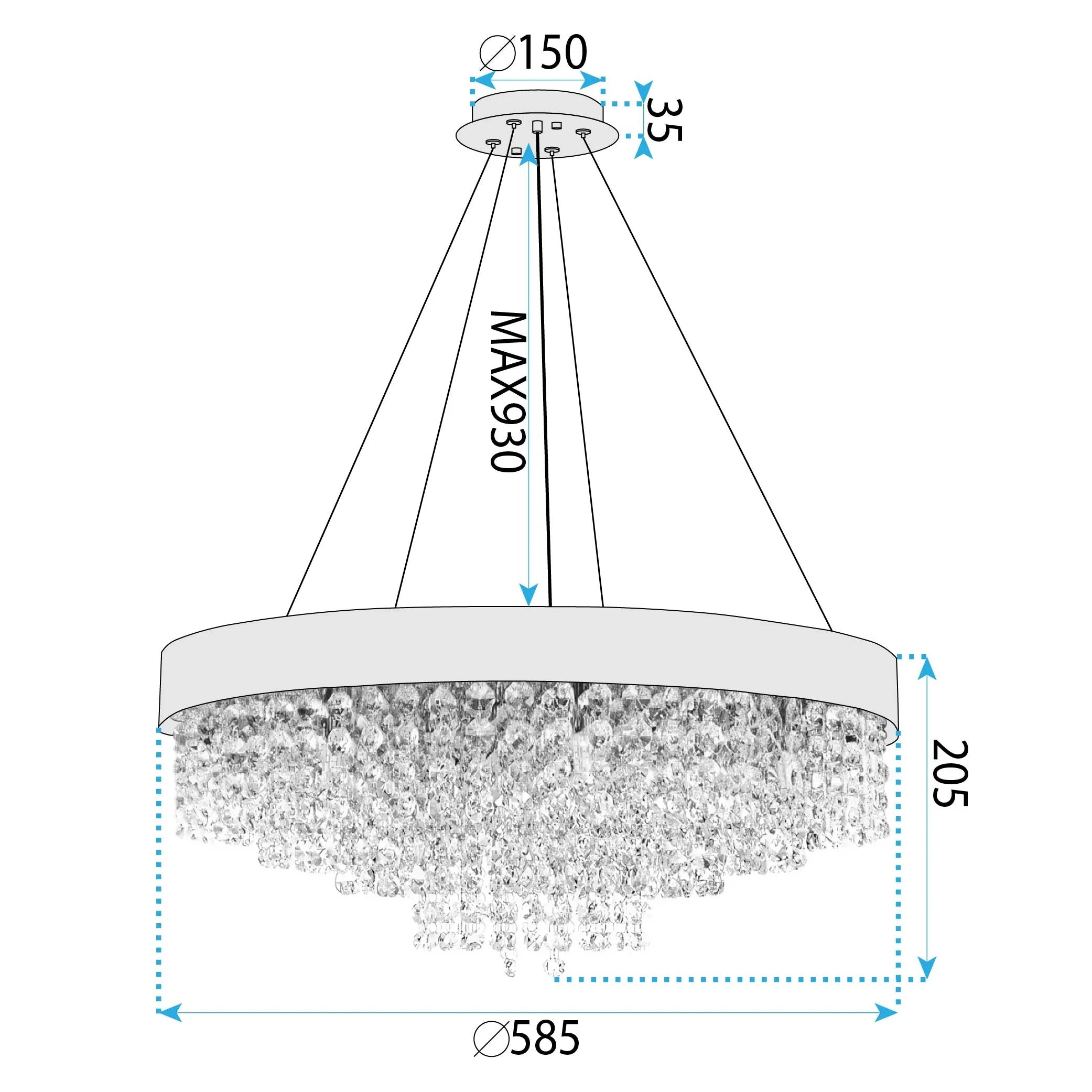 Lampa Sufitowa Wisząca APP1787-16CP 60 Cm Złota 7