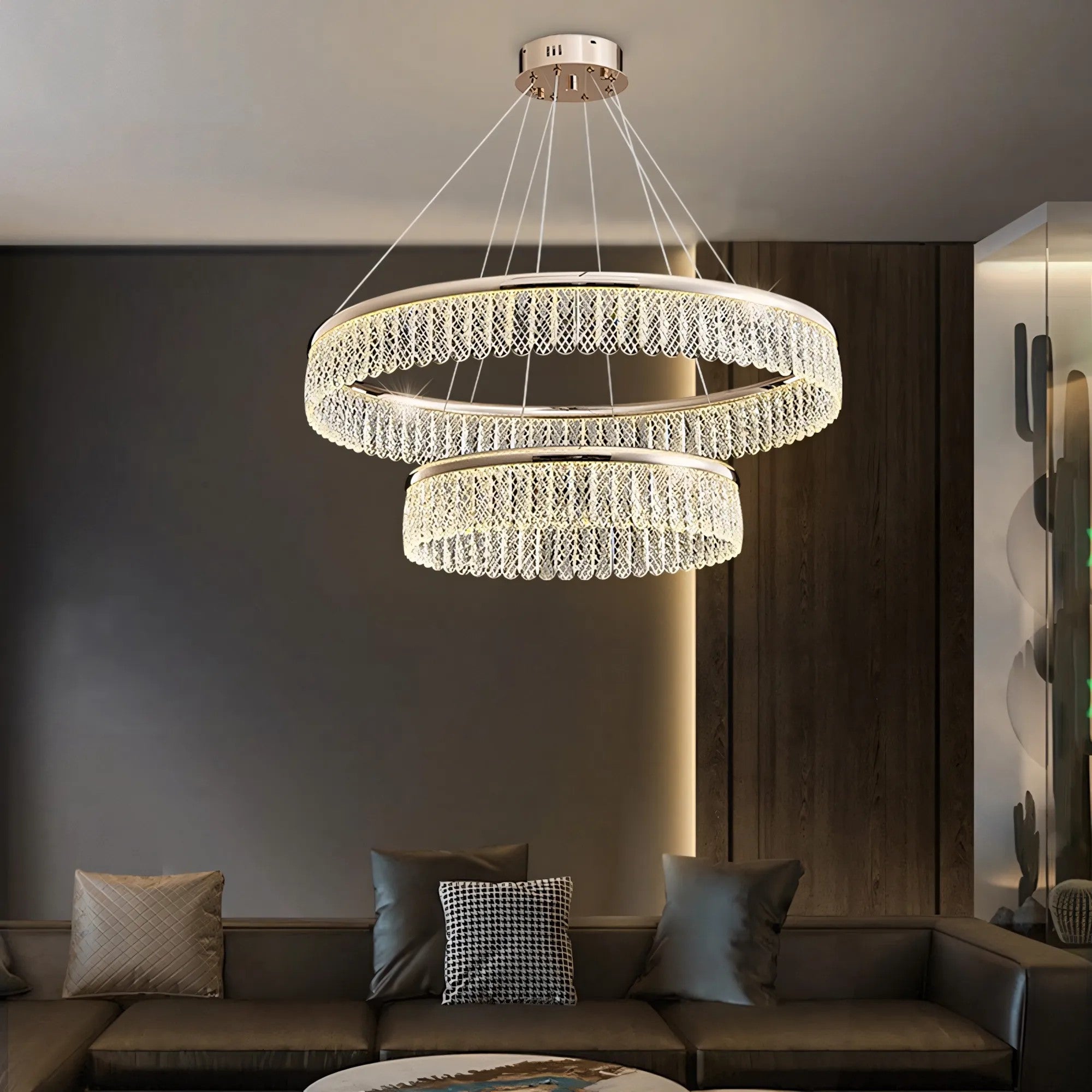 Lampa Wisząca LED APP1750-CP Złota + Pilot 7