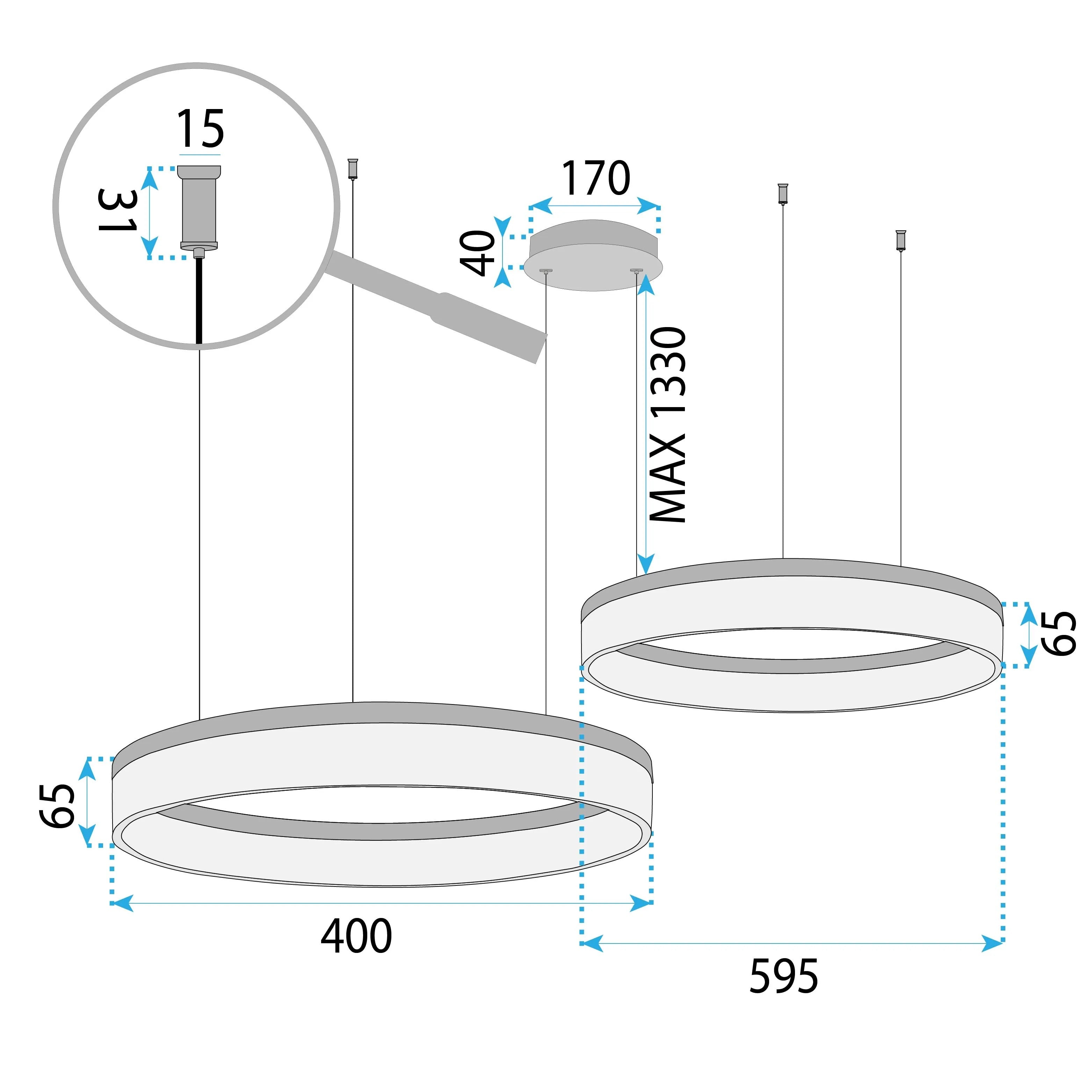 Lampa Wisząca LED LHJ048-CP2 ZŁOTA 7