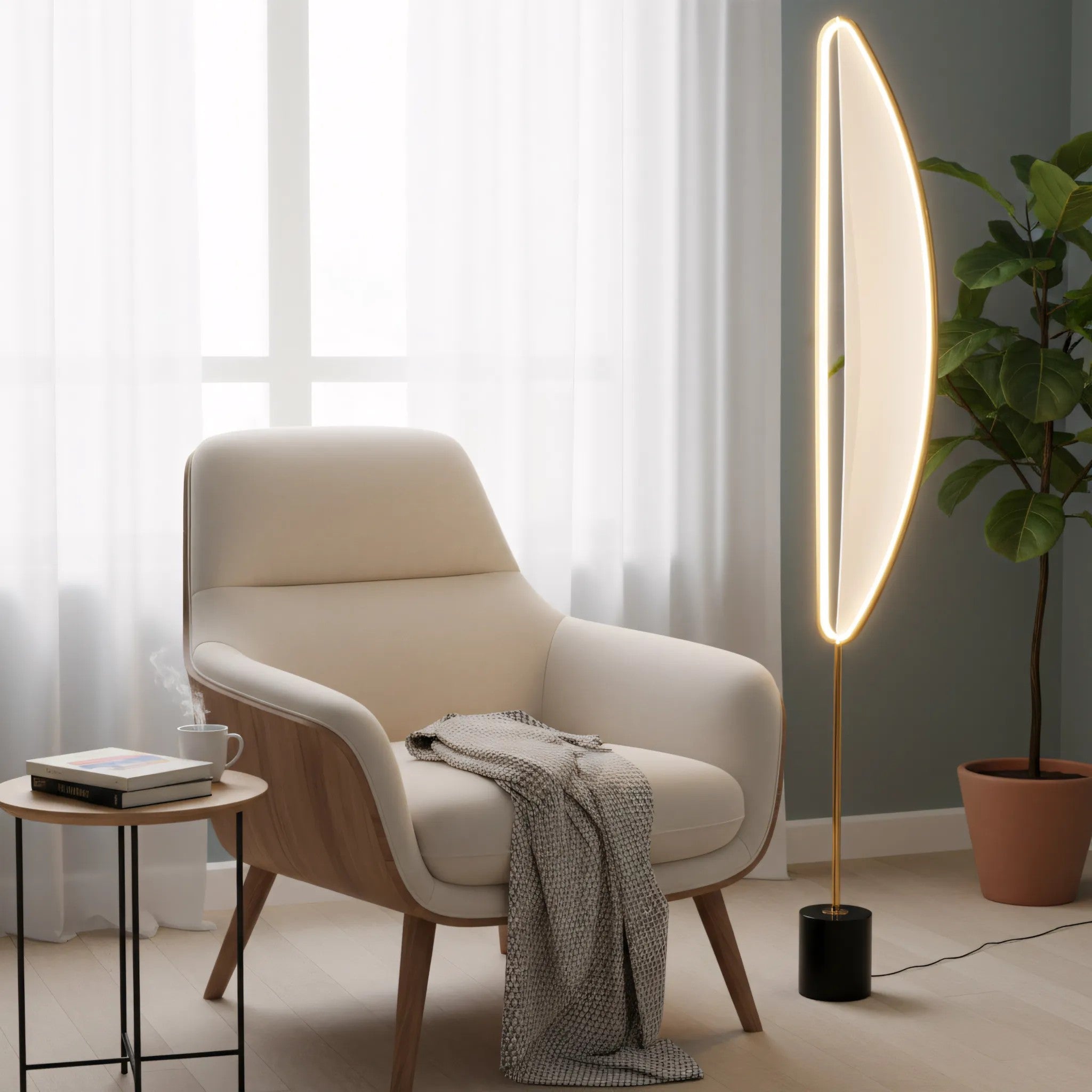 Lampa Stojąca Podłogowa LED G126-F Złota 7