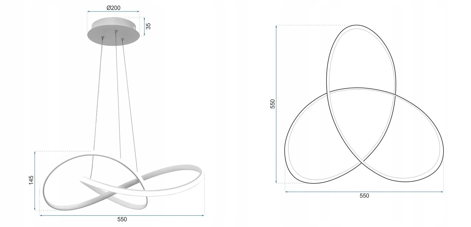 Lampa Sufitowa Wisząca Ring Nowoczesna LED + Pilot APP394-CP Złota 7