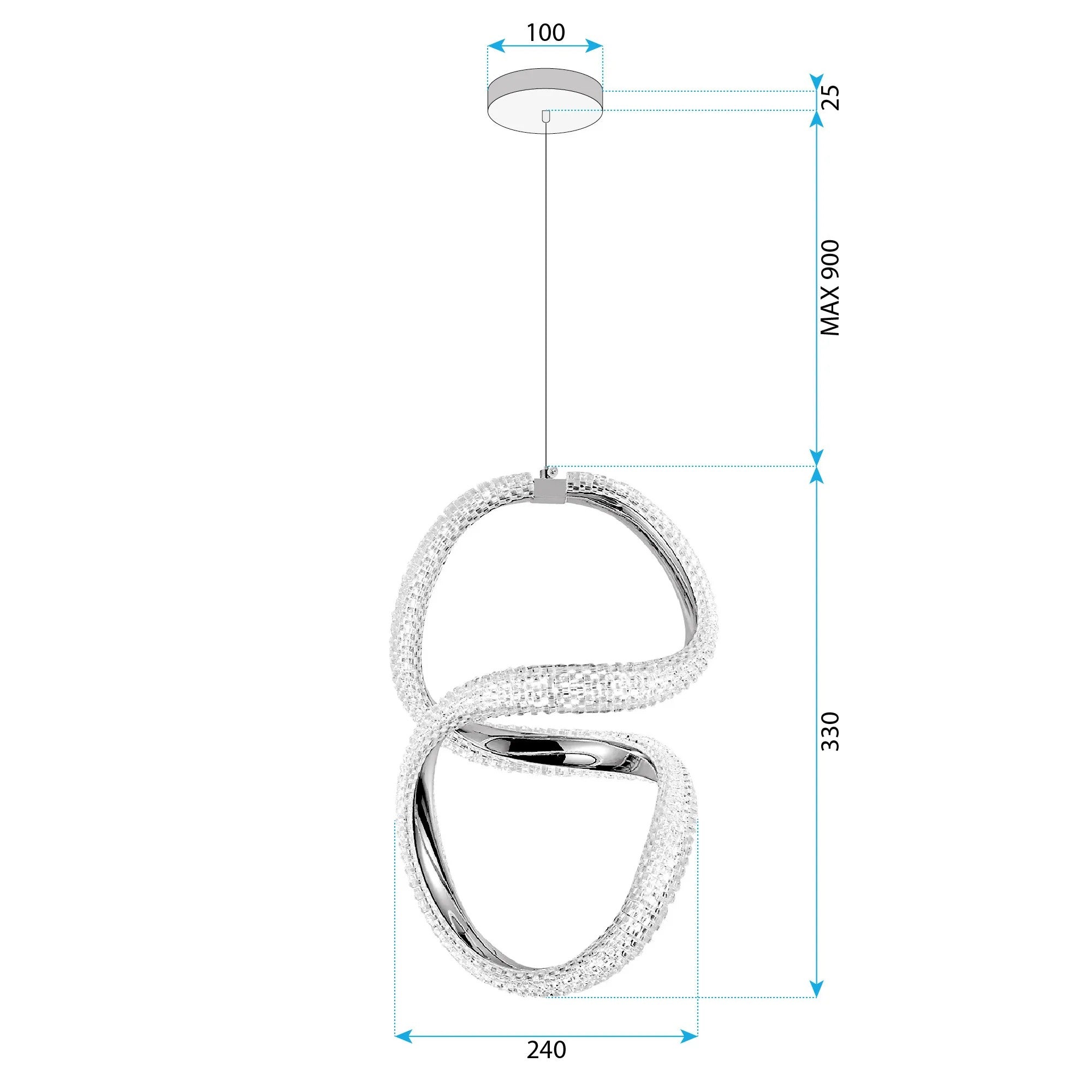LAMPA WISZĄCA LED G069-CP Złota 7