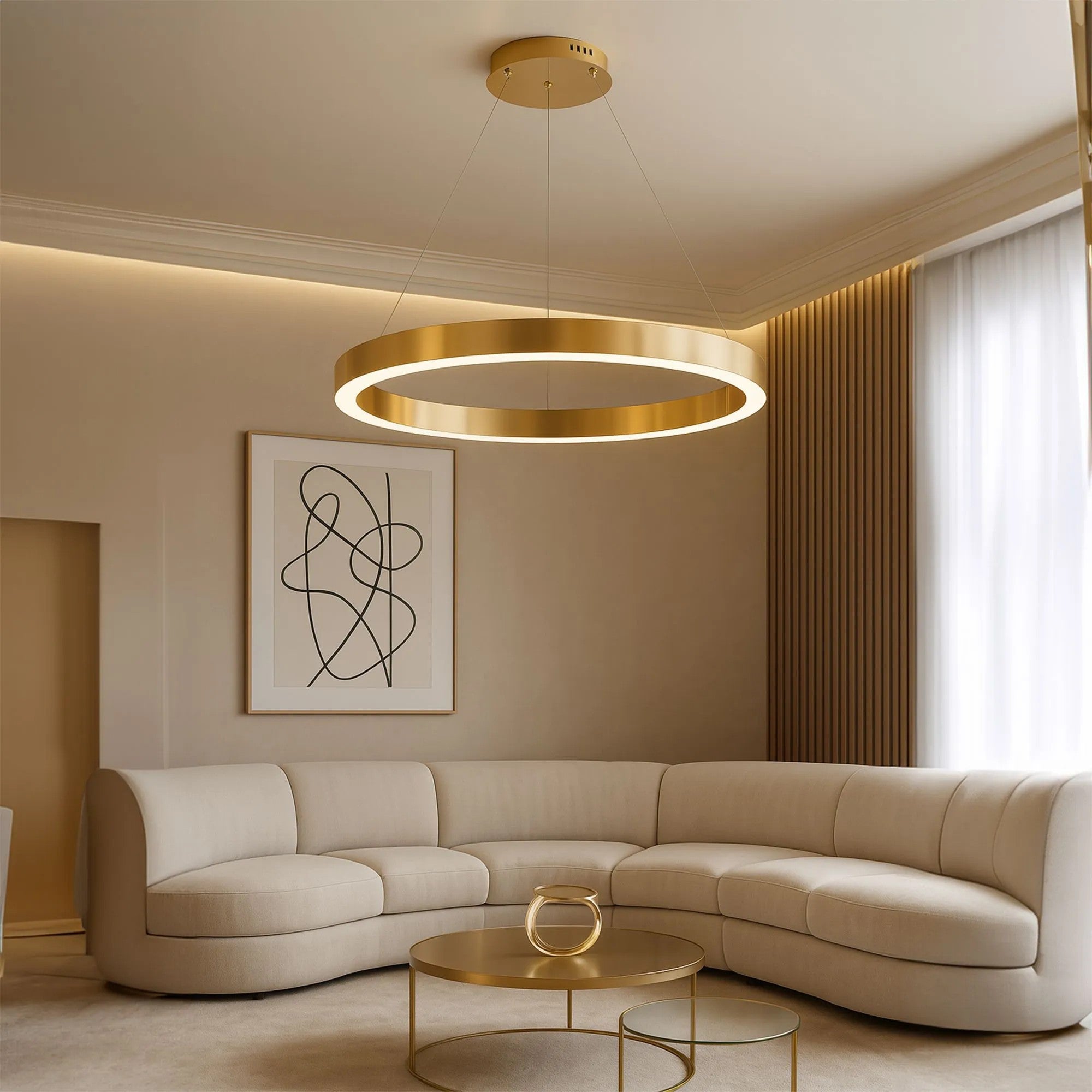 LAMPA WISZĄCA LED LHJ051-CP1 C ZŁOTA SZCZOTKOWANA 7
