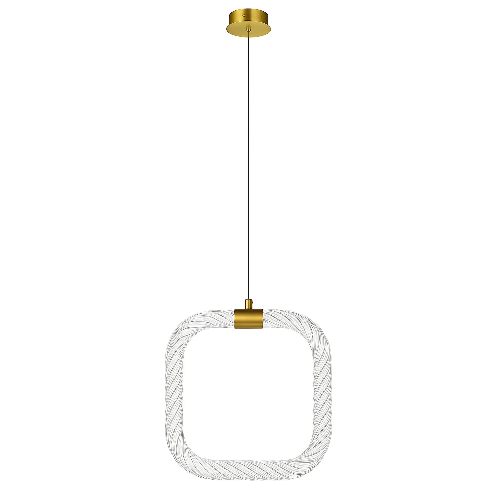 LAMPA SUFITOWA WISZĄCA LED LHJ056-CP1 ZŁOTA SZCZOTKOWANA 7