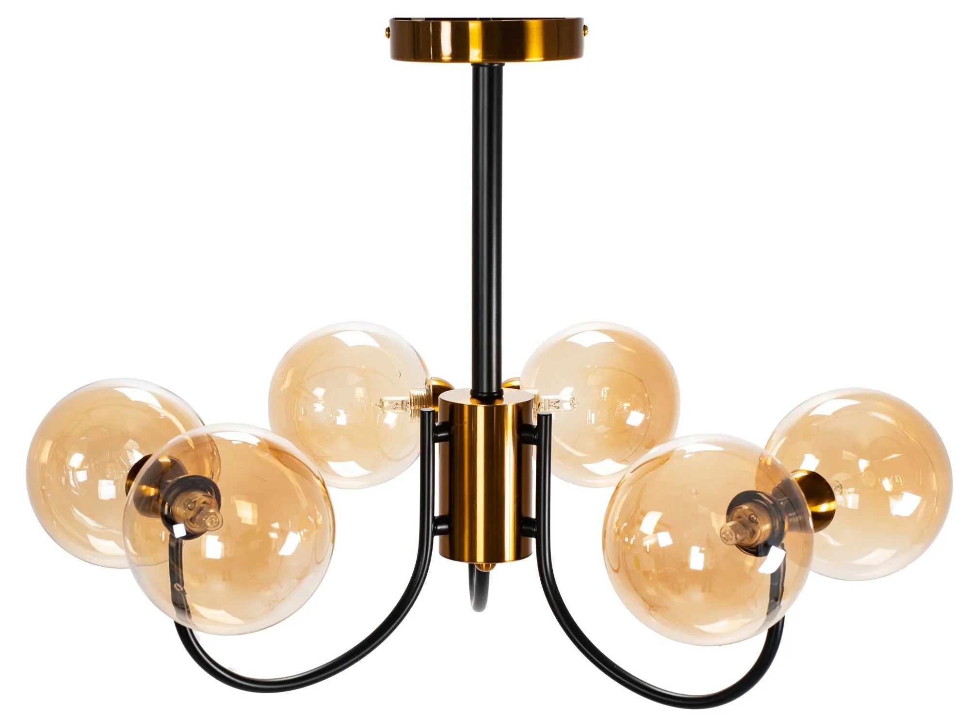Lampa Sufitowa Wisząca Szklana APP1120-6CP Złota 7