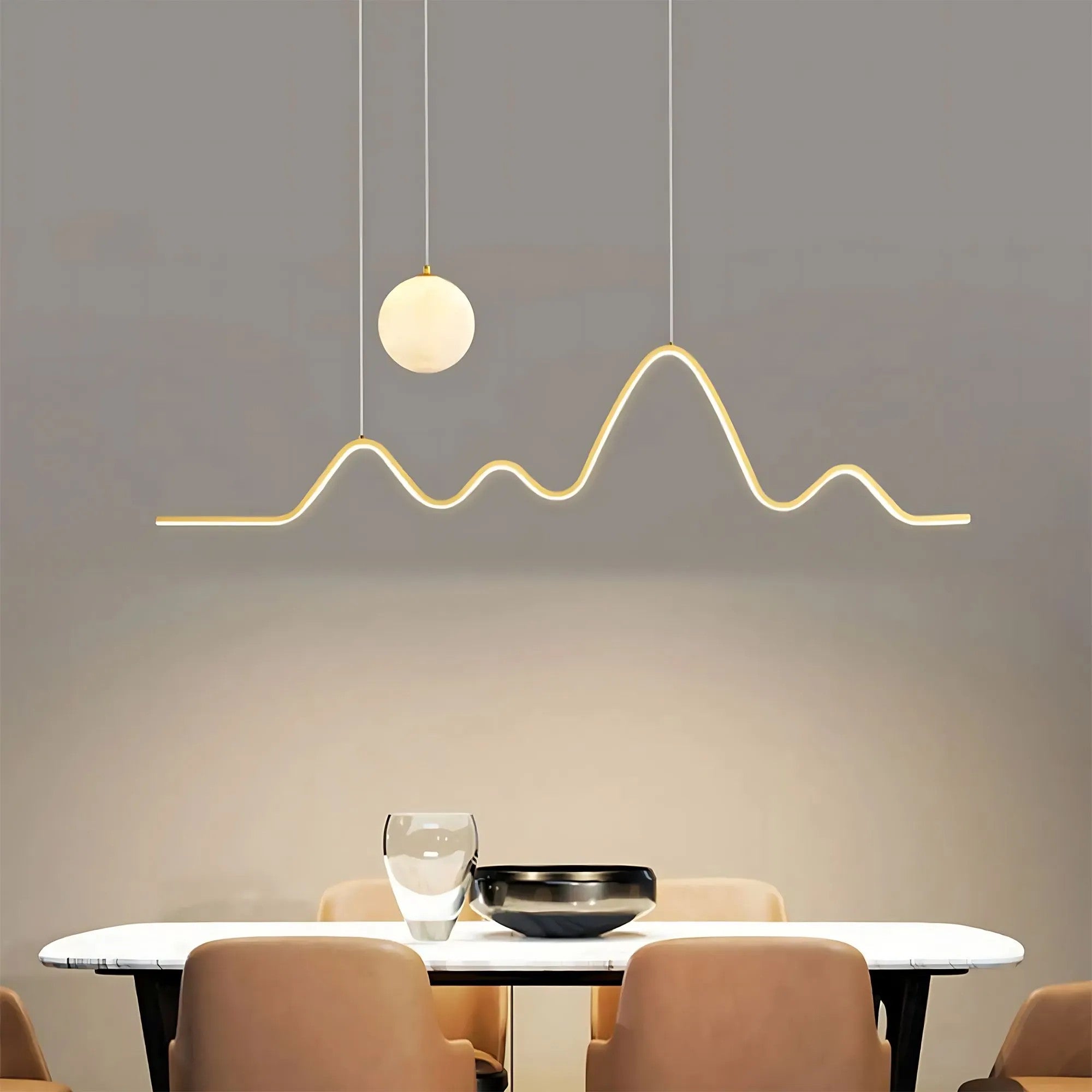 Lampa WISZĄCA LED LHJ034-CP 120 Cm ZŁOTA SZCZOTKOWANA 7