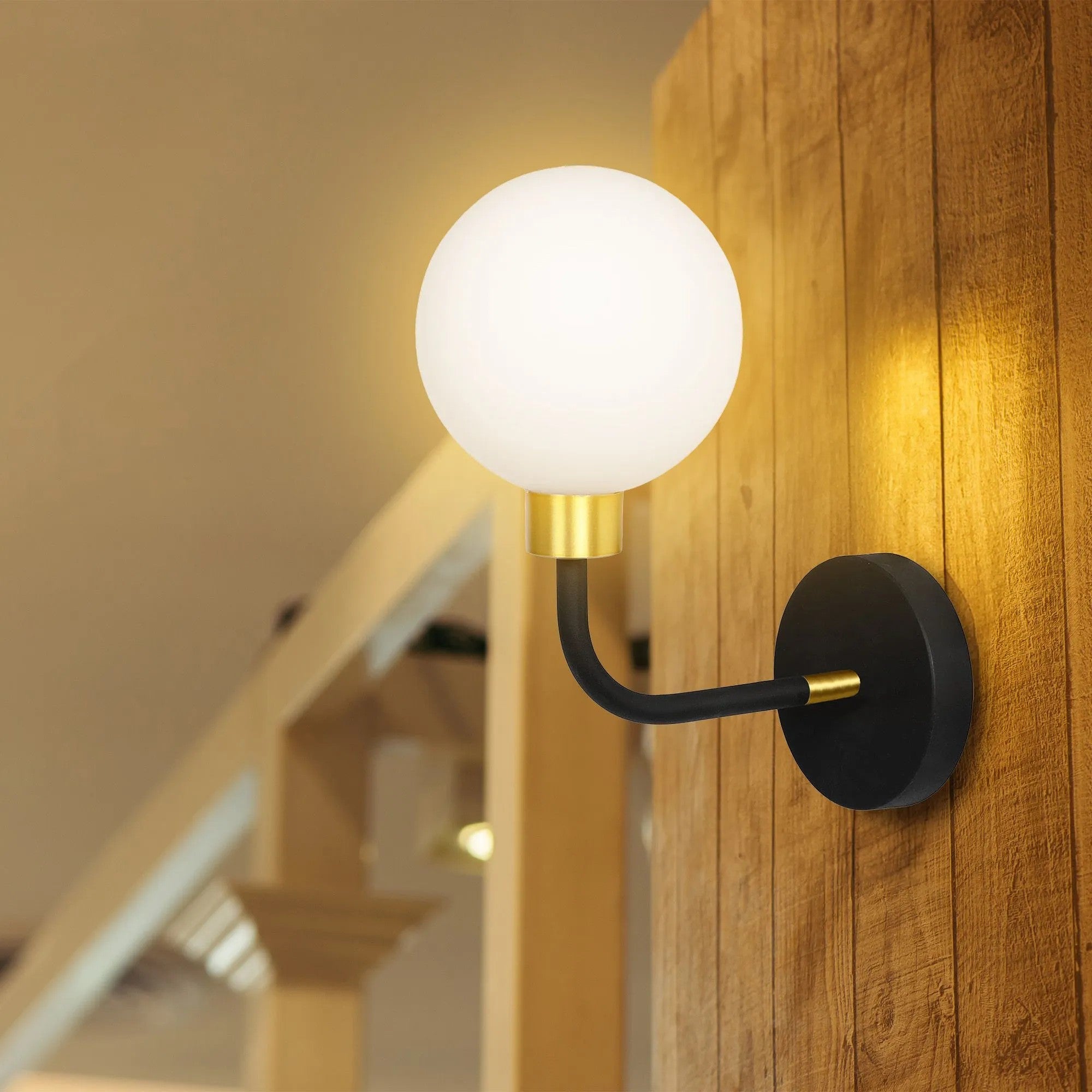 LAMPA ŚCIENNA KINKIET APP1301-1W Czarno Złota 7