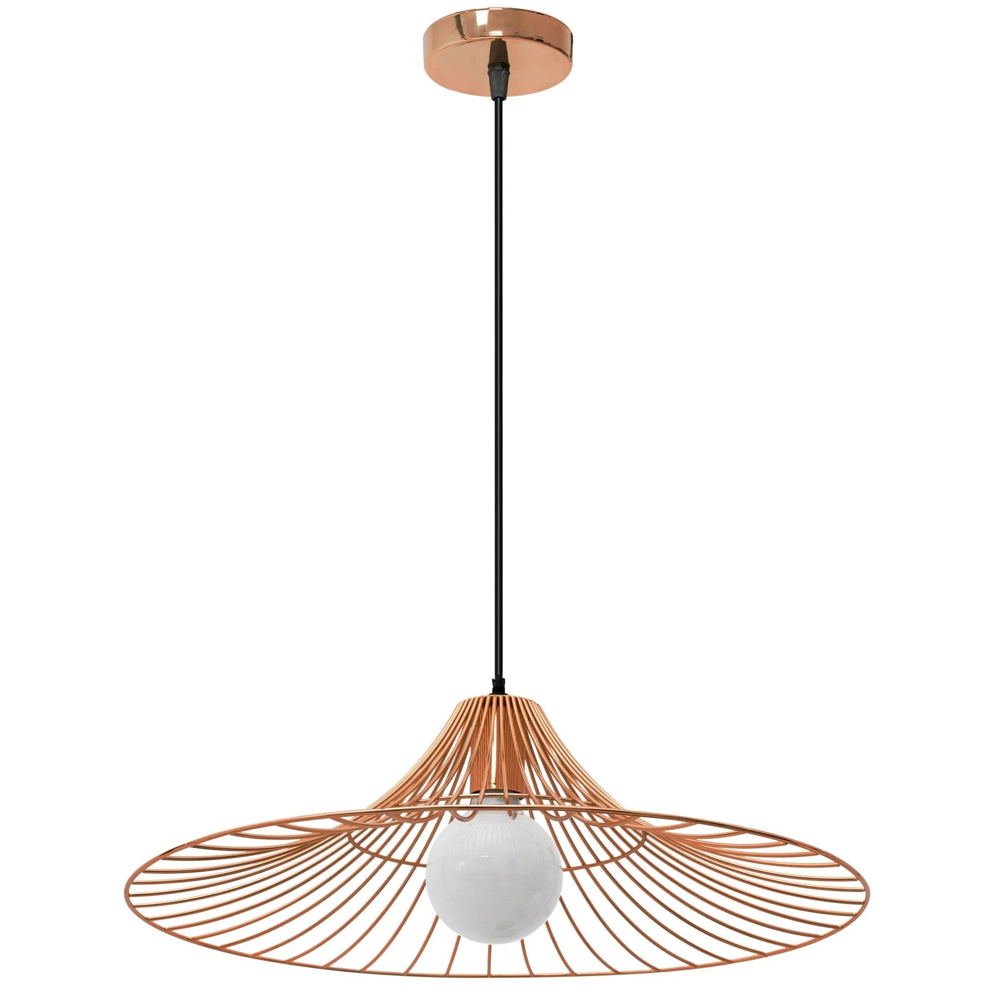 Lampa Sufitowa Wisząca Płaska Okrągła Loft APP483-1CP Różowe Złoto 7