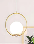 Lampa Sufitowa Wisząca Szklana Kula G109-1W Złota 7