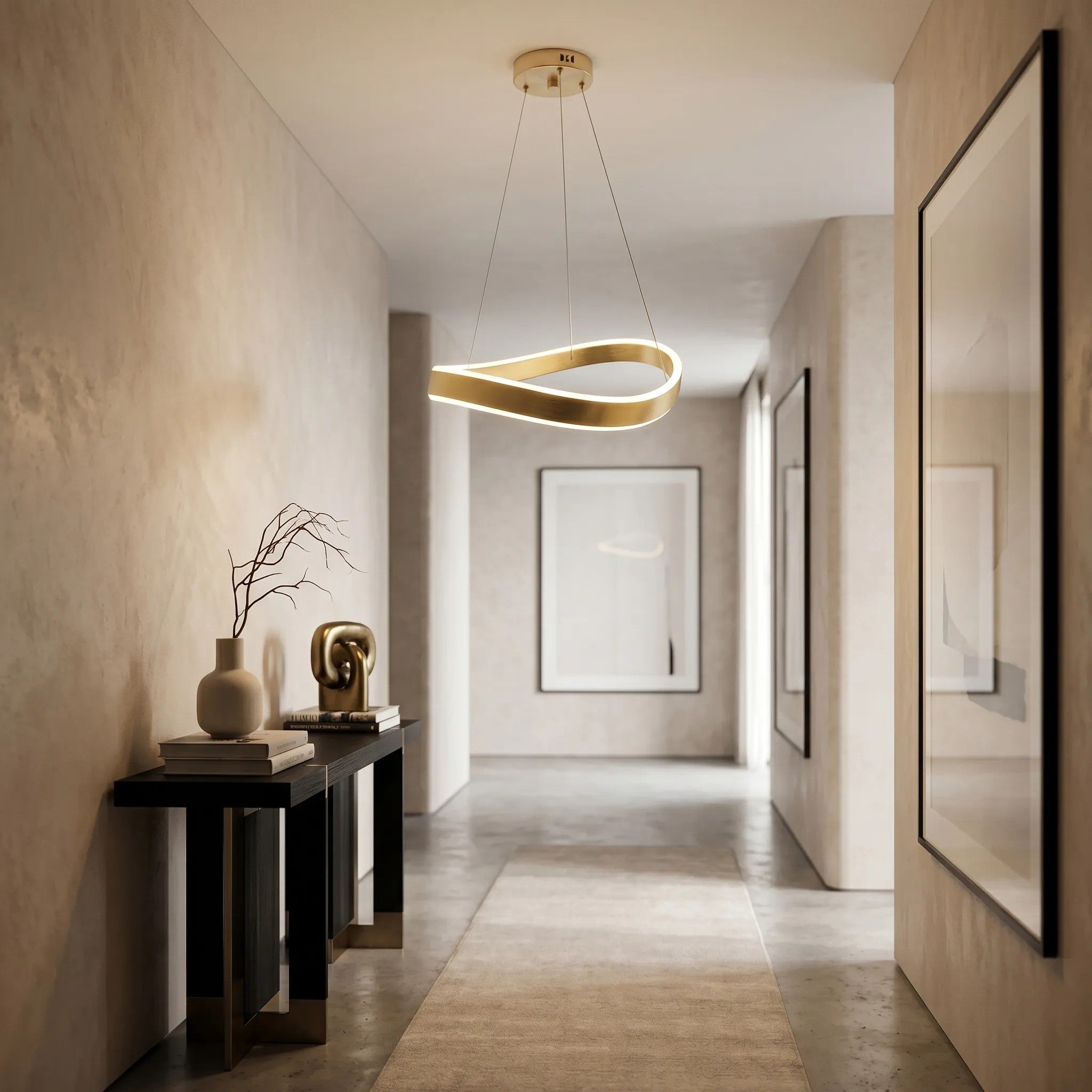 LAMPA SUFITOWA WISZĄCA SWE065-CP 40cm ZŁOTA SZCZOTKOWANA 7