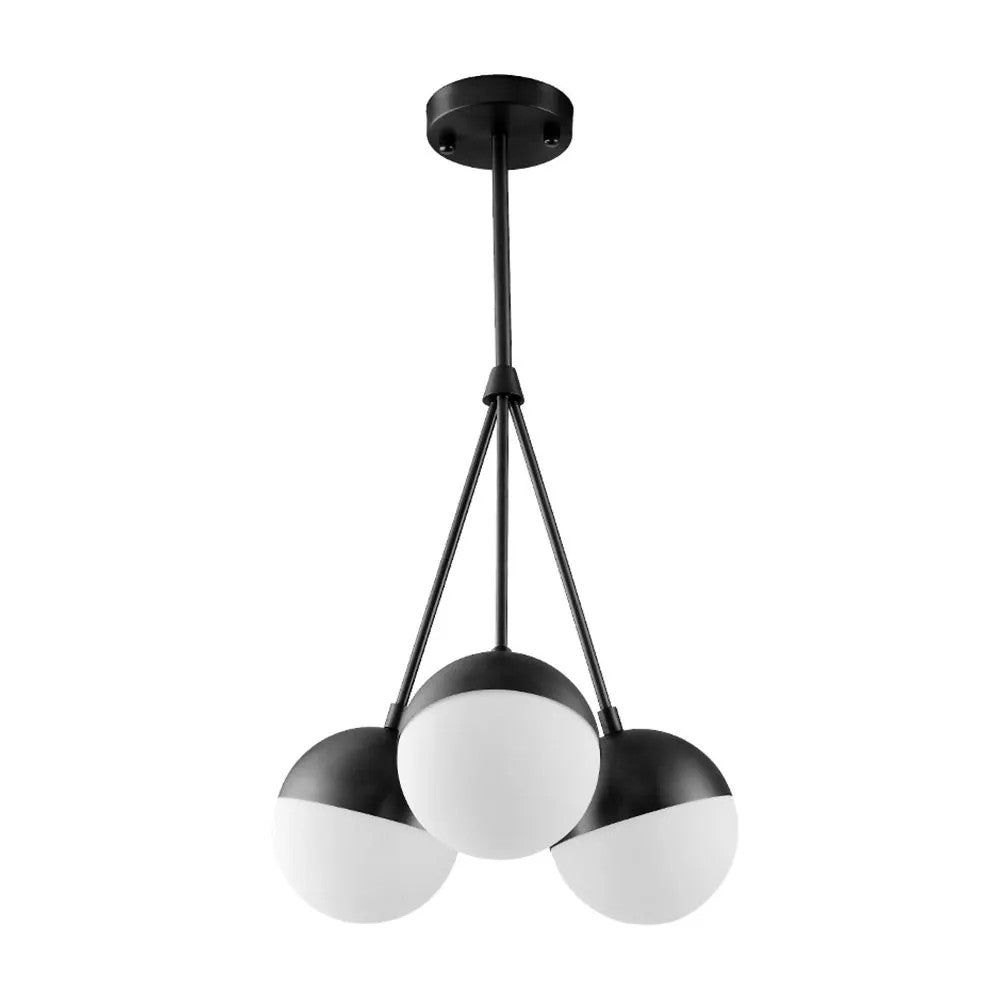 Lampa Wisząca Szklana Kula Mleczna APP687-3CP Czarna 7
