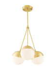 Lampa Wisząca Szklana Kula Mleczna APP688-3CP Złota 7