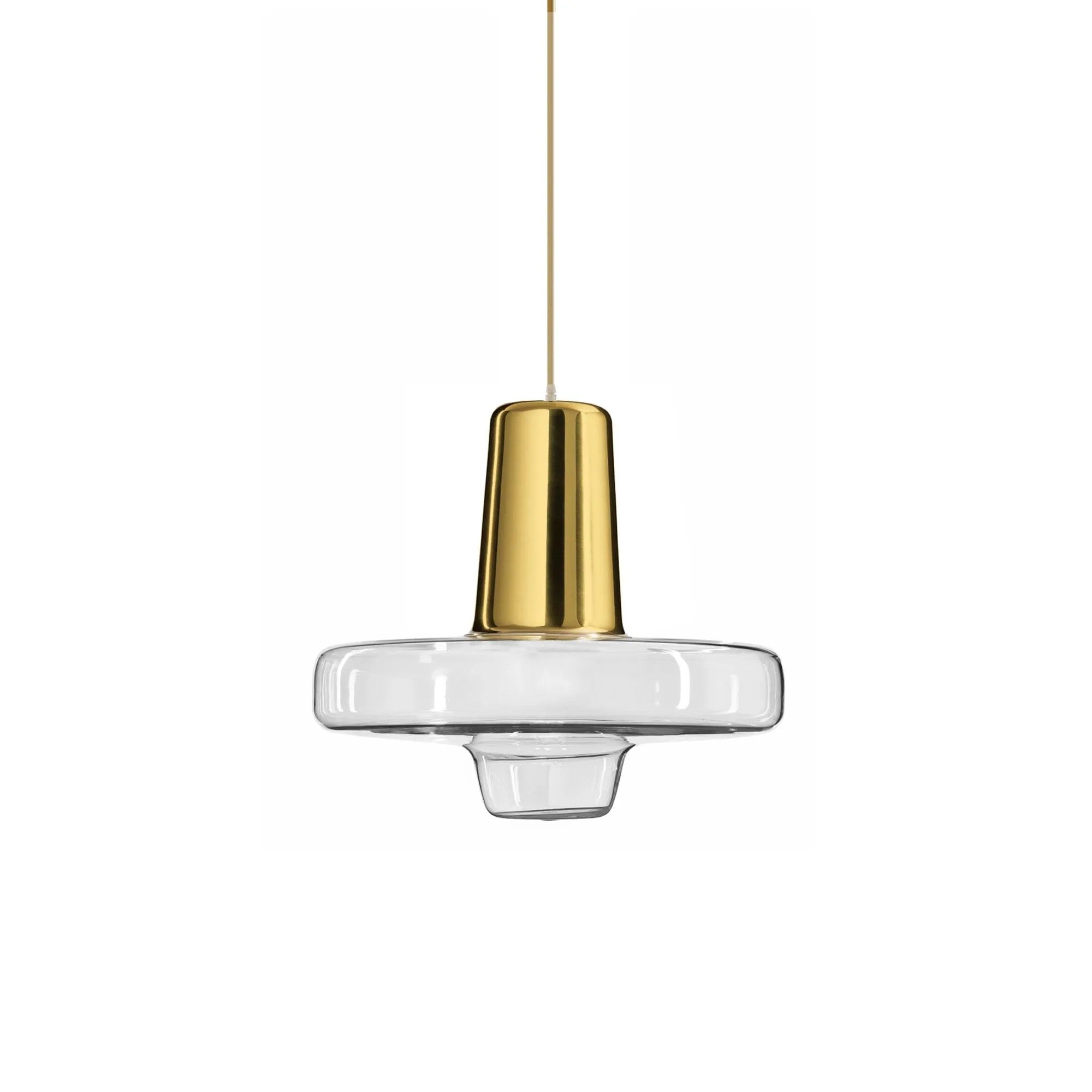 Lampa Wisząca Szklana Metalowa LED APP553-1CP Złota 7