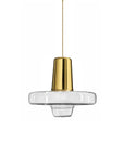 Lampa Wisząca Szklana Metalowa LED APP553-1CP Złota 7