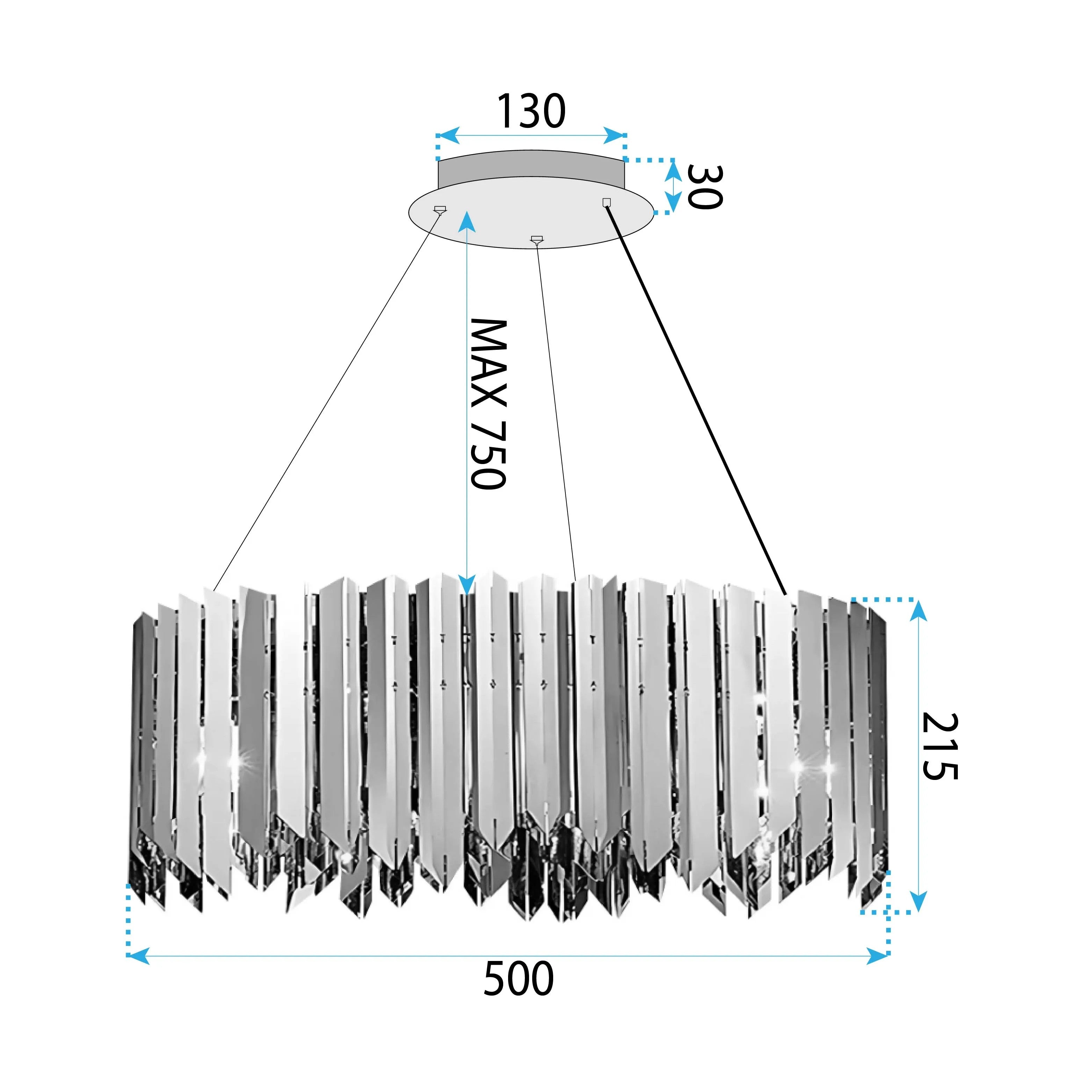 Lampa Wisząca Metalowa APP1763-8CP CHROME 7