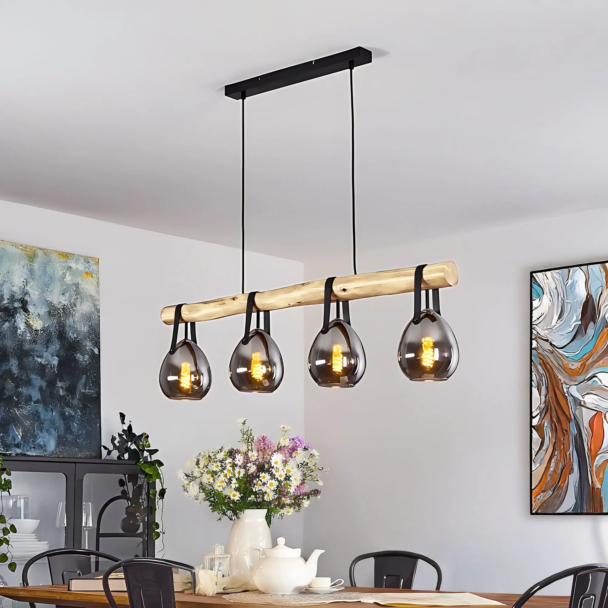 Lampa Wisząca APP1775-4CP WOOD GREY 7