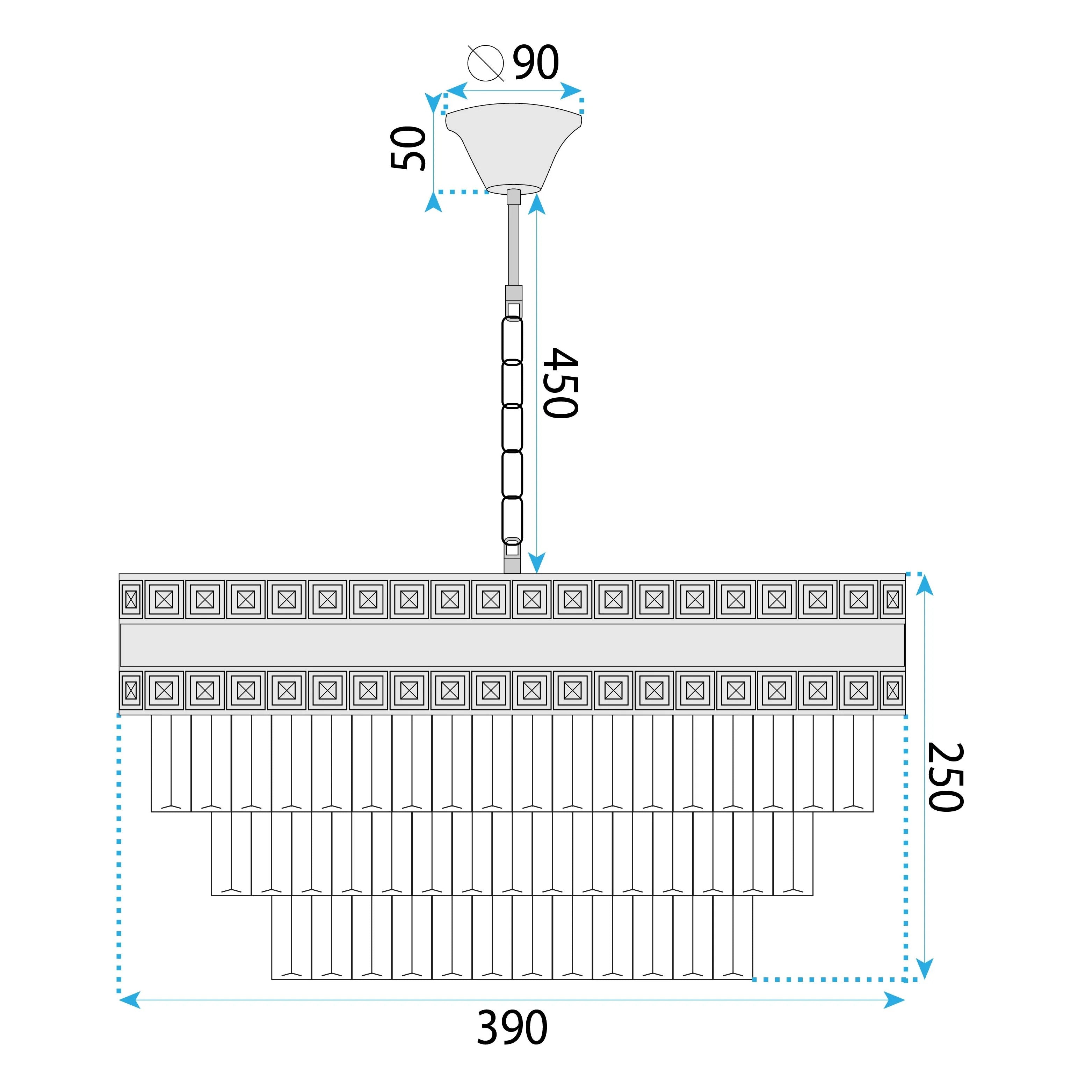 Lampa Wisząca Z Kryształami G047-CP 40CM ZŁOTA 7