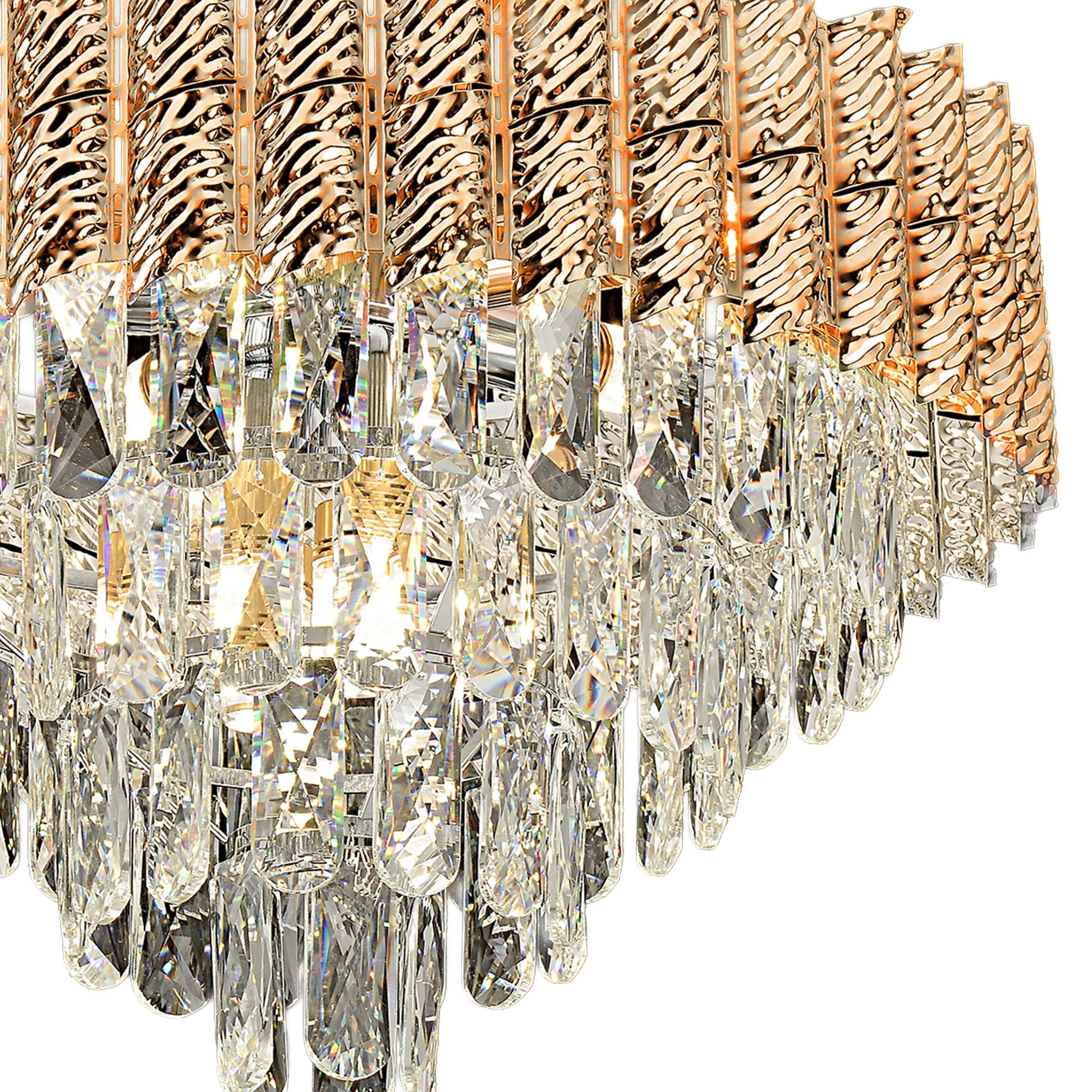 Lampa Wisząca Z Kryształami G054-CP 50cm Złota 7