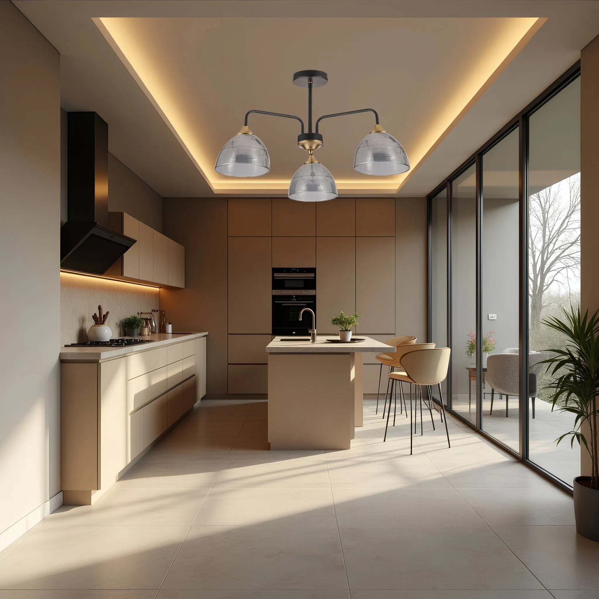 LAMPA SUFITOWA WISZĄCA G084-3C BLACK GREY 7