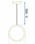 LAMPA WISZĄCA LED G112-CP Złota 7