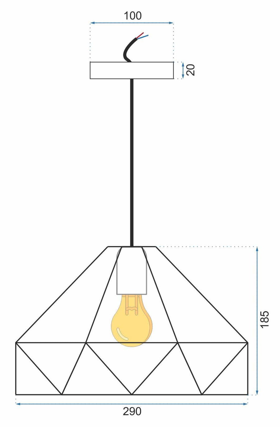 Lampa Sufitowa Wisząca APP236-1CP