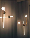 Lampa Sufitowa Wisząca Długa LED  APP477-CP Złota