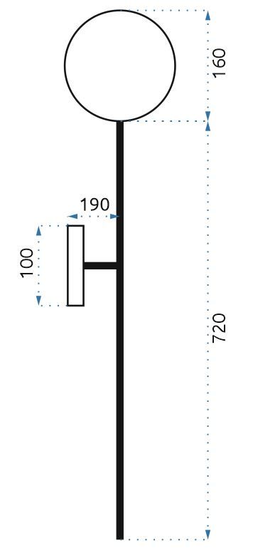 LAMPA KINKIET NOWOCZESNY 90cm APP582-1W Złota