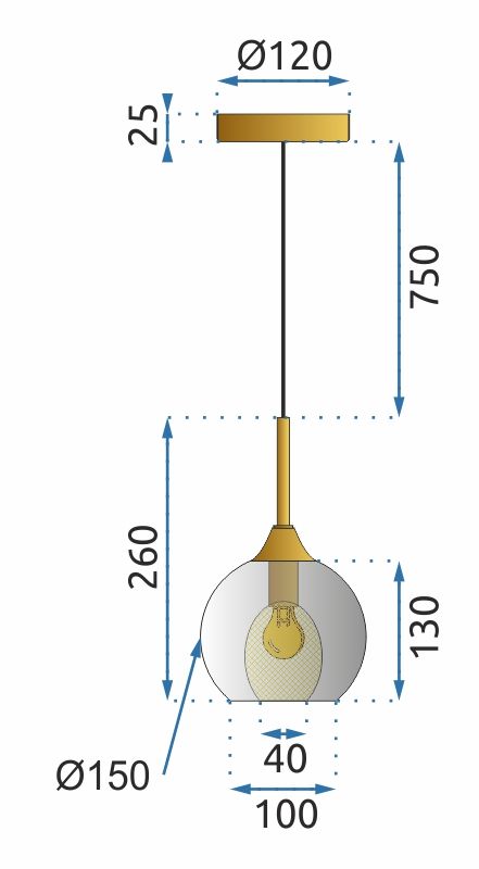 Lampa Sufitowa Wisząca Szklane Kule APP898-7CP