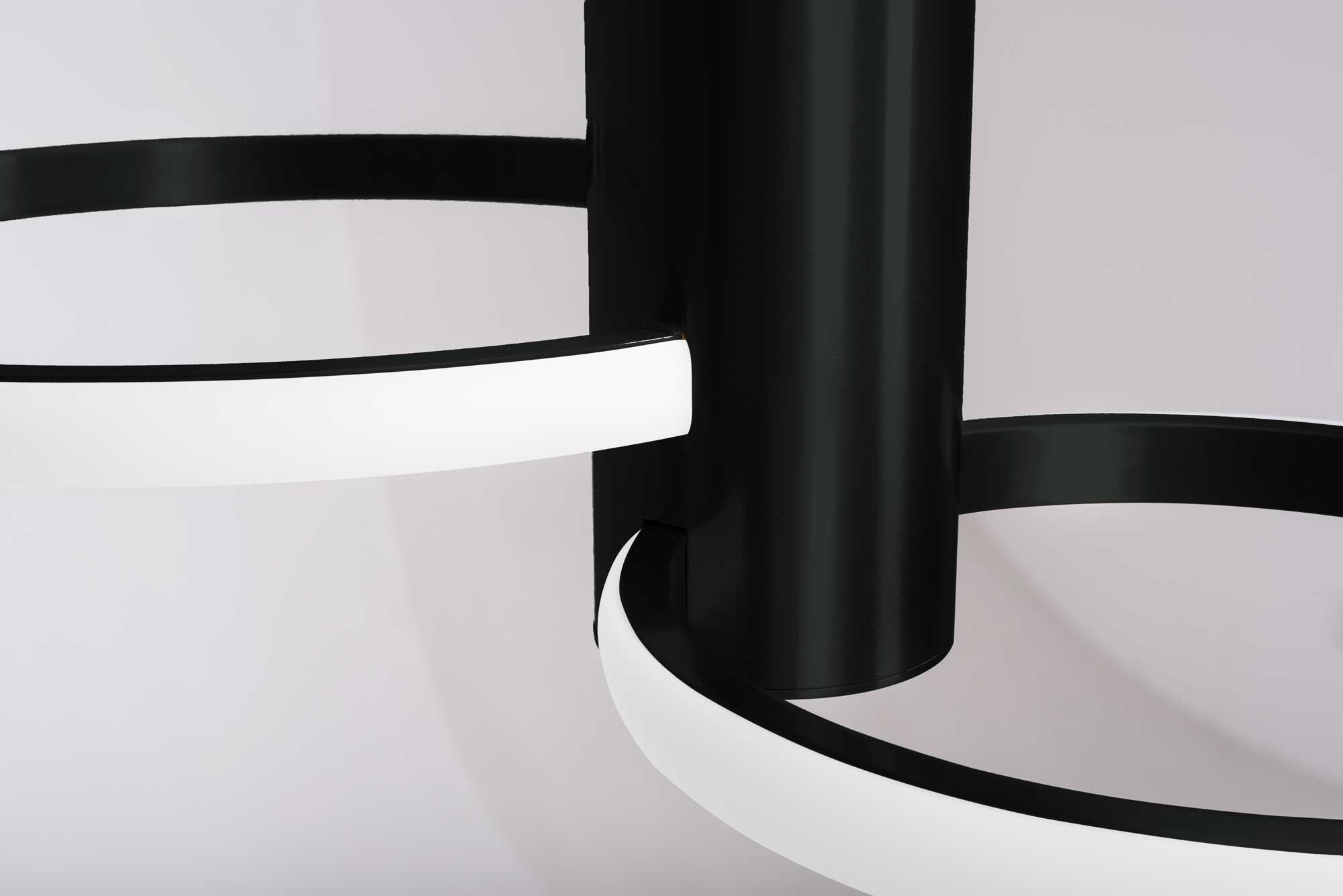 Lampa sufitowa plafon kryształowa APP1401-CW Czarna