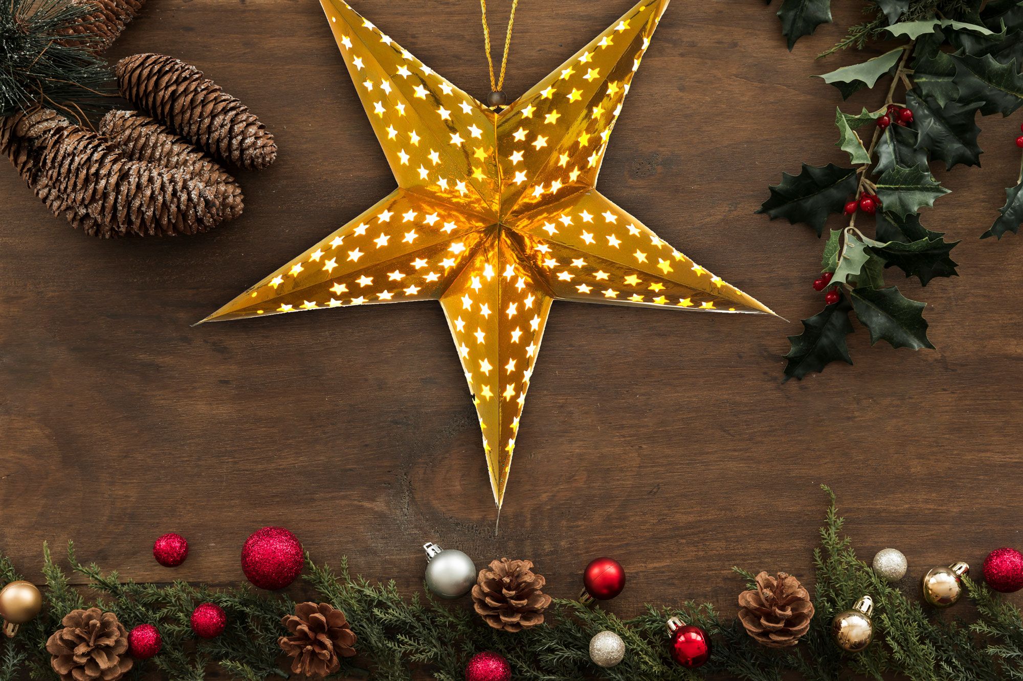 Papierowa gwiazda podświetlana LED SY-002 45cm