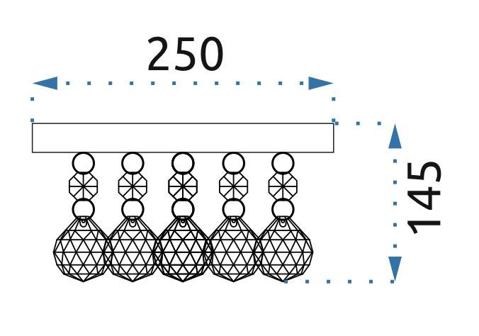 Lampa Kryształowa Plafon App1038-3cp Złota