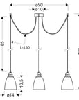 Lampa wisząca chromowa szklane klosze 4x40W Voice Candellux 34-70838