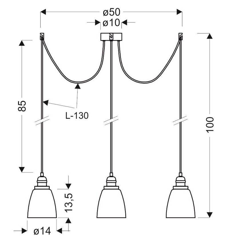 Lampa wisząca chromowa szklane klosze 4x40W Voice Candellux 34-70838