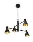 Lampa sufitowa czarno-złota mat regulowana 4x40W Less Candellux 34-72689