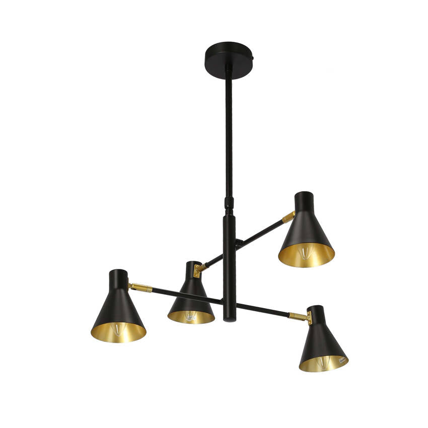 Lampa sufitowa czarno-złota mat regulowana 4x40W Less Candellux 34-72689