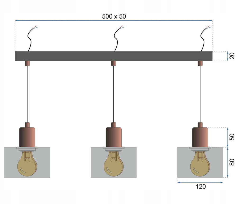 Lampa sufitowa wisząca CALI APP004-3CP